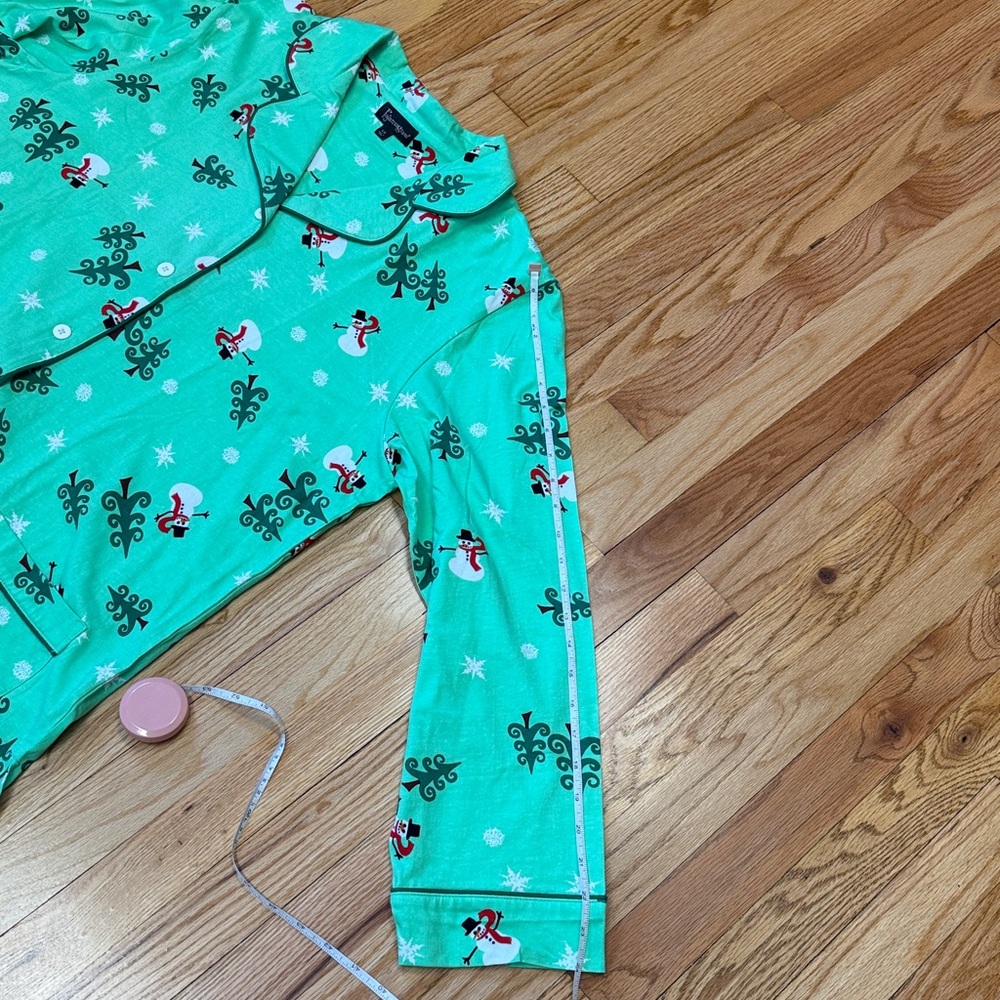 Pajamagram Womens Christmas Pajamas Set Green Holiday Large NWT - Picture 8 of 13